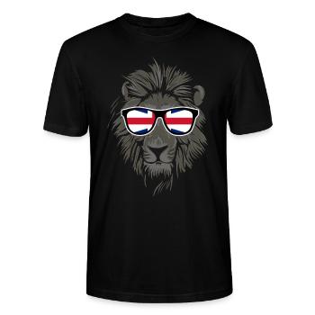 Union Jack Lion Sunglasses British Flag Unit - Stanley/Stella CRAFTER Unisex Organic T-Shirt - black - Front - Alina (178cm) & Michal (187cm)