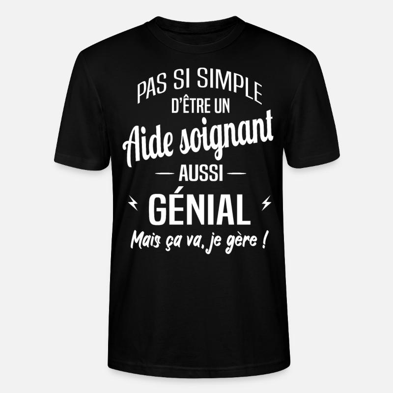 Aide soignant - T-shirt bio CRAFTER Stanley Stella Unisexe - noir