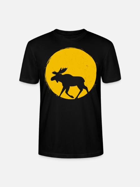 Suède Moose Silhouette Sun Gift - T-shirt bio CRAFTER Stanley Stella Unisexe - noir
