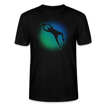 Fußball Torwart Fußballer Fußballspieler - Stanley/Stella Unisex Bio-T-Shirt CRAFTER - Schwarz - Vorne - Alina (178cm) & Michal (187cm)