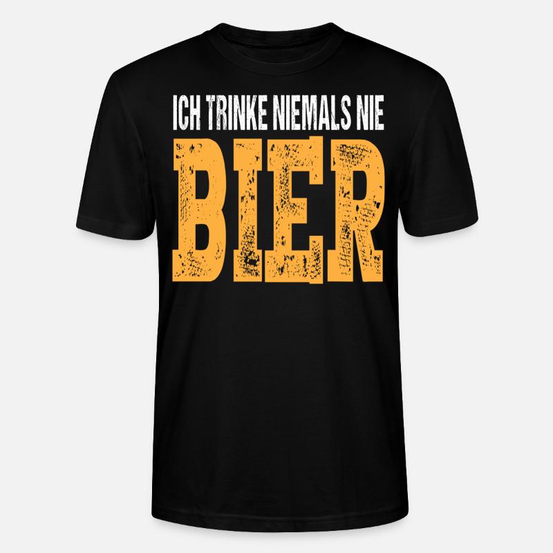 Ich trinke niemals nie Bier - Stanley/Stella Unisex Bio-T-Shirt CRAFTER - Schwarz