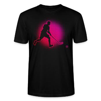 Floorball Games Floorball Hockey Men - Stanley/Stella CRAFTER Unisex Organic T-Shirt - black - Front - Alina (178cm) & Michal (187cm)