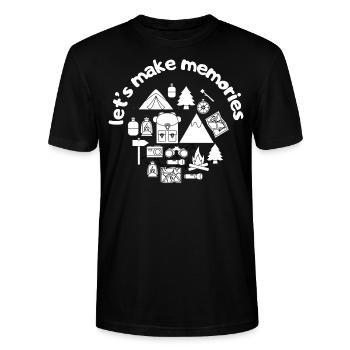 | de camping faisons des souvenirs - T-shirt bio CRAFTER Stanley Stella Unisexe - noir - Devant - Alina (178cm) & Michal (187cm)