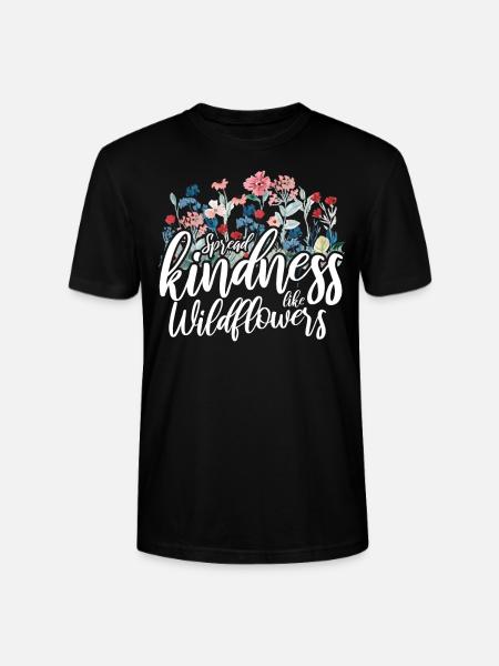 Spread Kindness Like Wildflowers - Stanley/Stella CRAFTER Unisex Organic T-Shirt - black