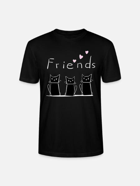 Friends three cats animals animal - Stanley/Stella CRAFTER Unisex Organic T-Shirt - black