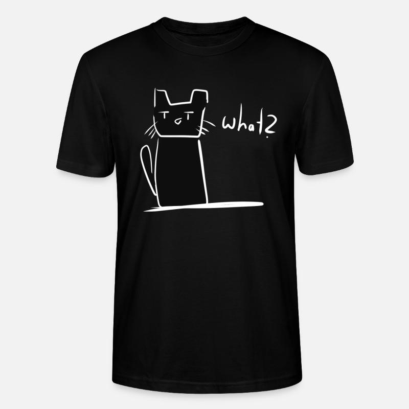 Chat confus animal mignon - T-shirt bio CRAFTER Stanley Stella Unisexe - noir