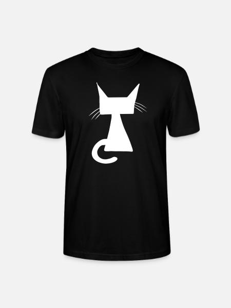 Cat Symbol Animal Pet Outline - Stanley/Stella CRAFTER Unisex Organic T-Shirt - black
