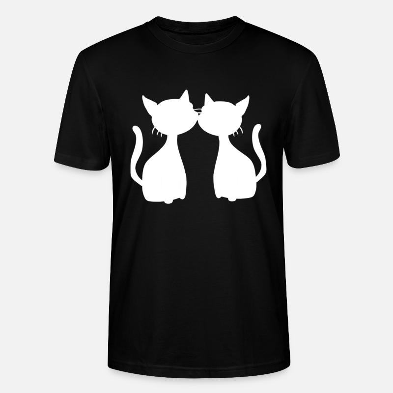 deux chats symbole amis chat - T-shirt bio CRAFTER Stanley Stella Unisexe - noir