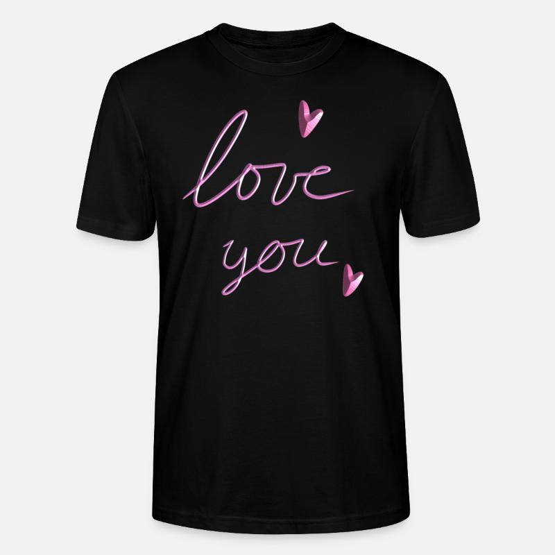 aime ton cœur rose - T-shirt bio CRAFTER Stanley Stella Unisexe - noir