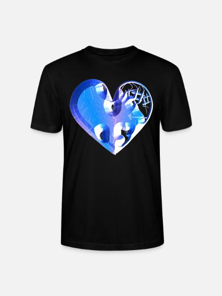 heart blue glitter scars - Stanley/Stella CRAFTER Unisex Organic T-Shirt - black