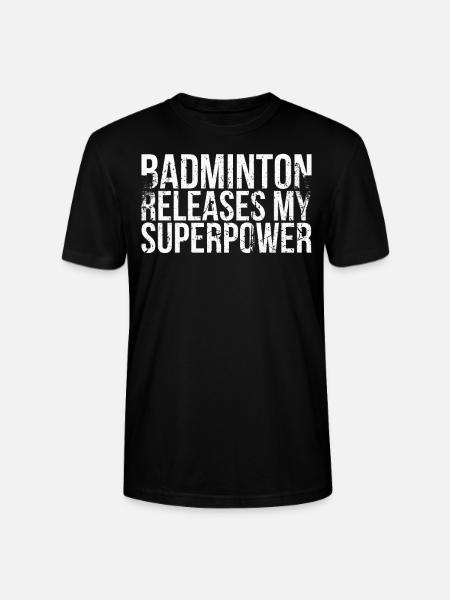 Badminton Give My Superpower voor Badminton - Stanley/Stella Uniseks bio-T-shirt CRAFTER - zwart