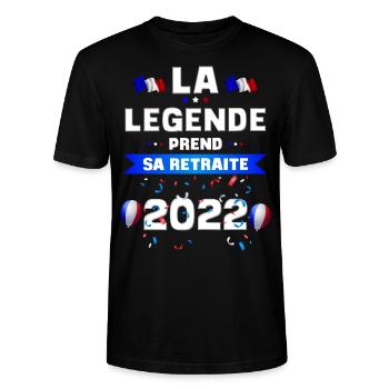 Retraite 2022 Humour Collègue - T-shirt bio CRAFTER Stanley Stella Unisexe - noir - Devant - Alina (178cm) & Michal (187cm)