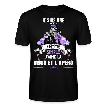 Femme Simple Moto Apéro Cadea Femme Motard - T-shirt bio CRAFTER Stanley Stella Unisexe - noir - Devant - Alina (178cm) & Michal (187cm)