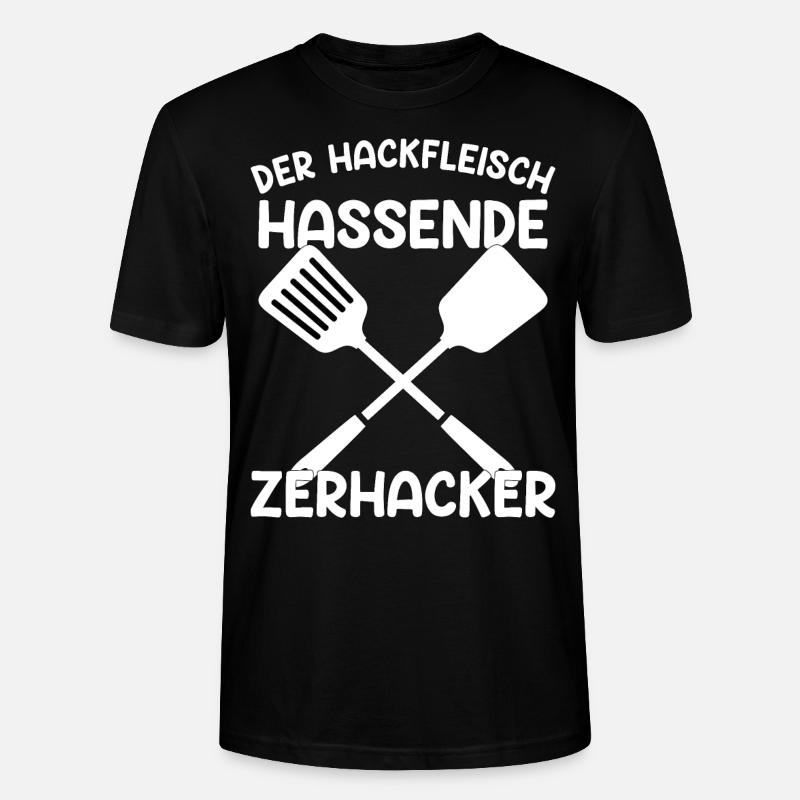 Der Hackfleischhassende Zerhacker grillen Geschenk - Stanley/Stella Unisex Bio-T-Shirt CRAFTER - Schwarz
