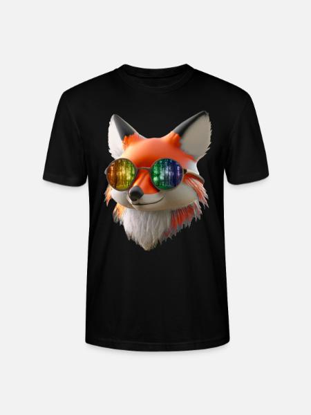 Fox head with sunglasses - Stanley/Stella CRAFTER Unisex Organic T-Shirt - black