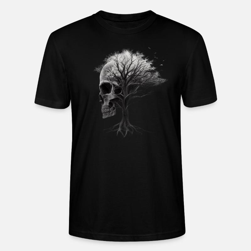 Schädel mit Baum - Stanley/Stella Unisex Bio-T-Shirt CRAFTER - Schwarz