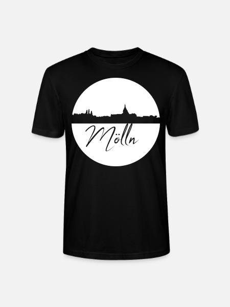 Mölln,Skyline,Circle,White Circle - Stanley/Stella CRAFTER Unisex Organic T-Shirt - black