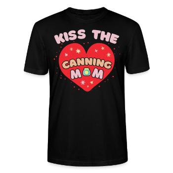 Kiss the canned mother - Stanley/Stella CRAFTER Unisex Organic T-Shirt - black - Front - Alina (178cm) & Michal (187cm)