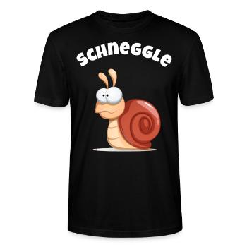 schwäbisch lustiges Schneggle - Stanley/Stella Unisex Bio-T-Shirt CRAFTER - Schwarz - Vorne - Alina (178cm) & Michal (187cm)