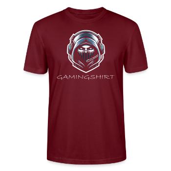 Offizielles Gamingshirt - Stanley/Stella Unisex Bio-T-Shirt CRAFTER - Burgunderrot - Vorne - Alina (178cm) & Michal (187cm)