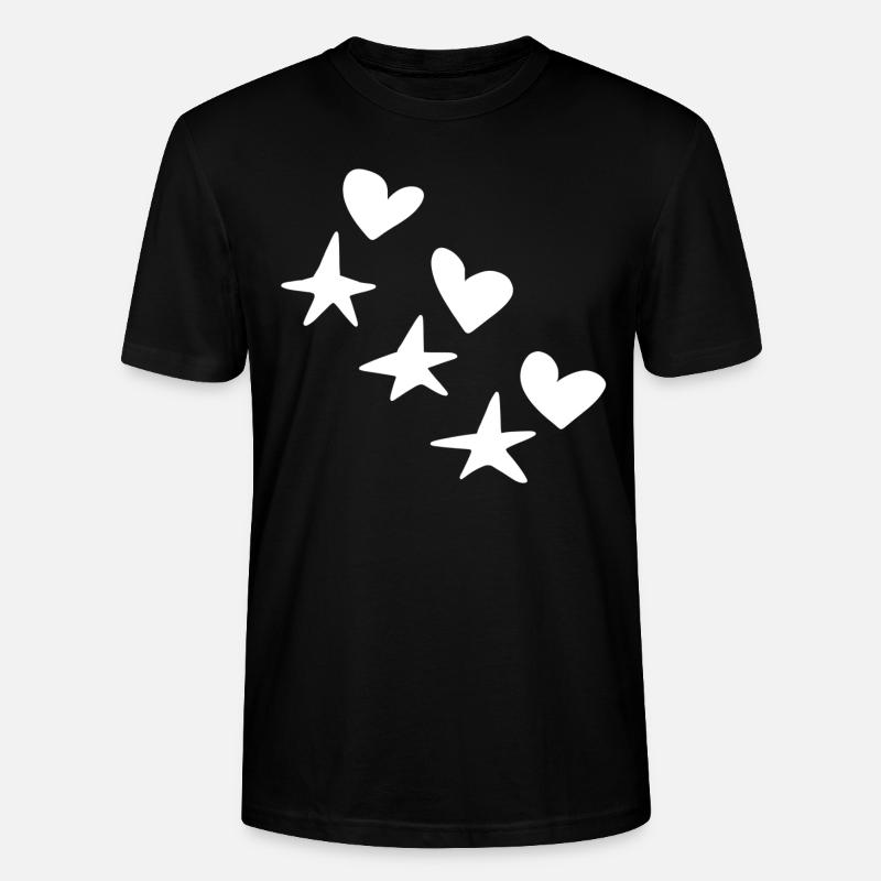 Herzen Sterne Muster Symbol - Stanley/Stella Unisex Bio-T-Shirt CRAFTER - Schwarz