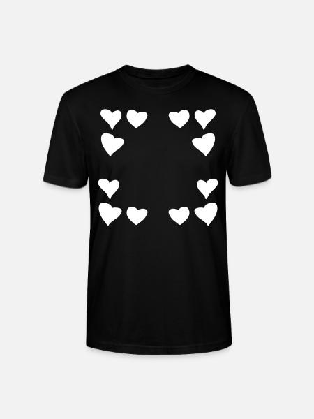 Hearts Pattern Frame Square Heart - Stanley/Stella CRAFTER Unisex Organic T-Shirt - black
