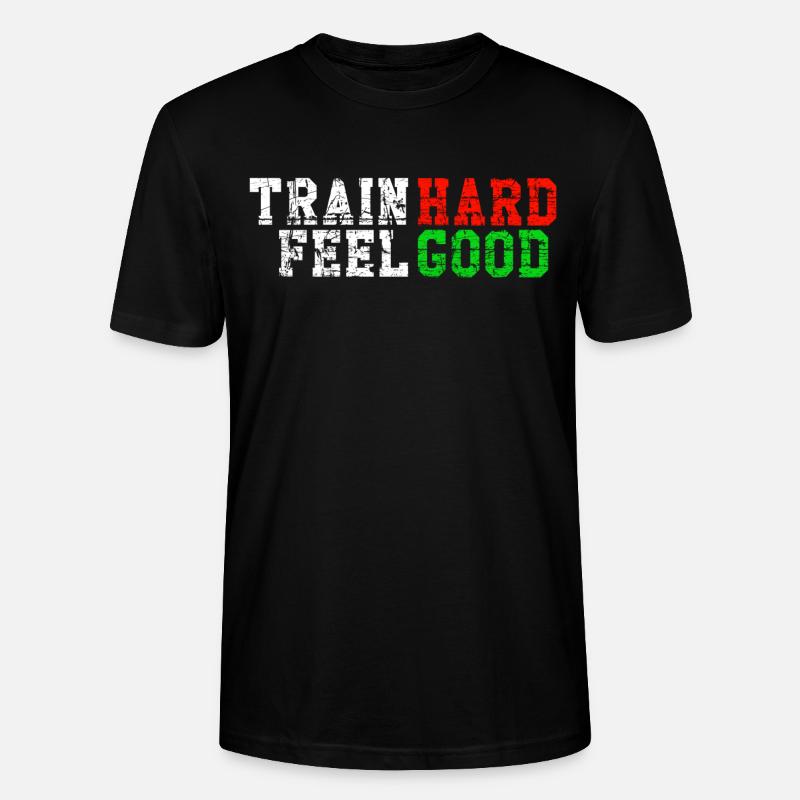 Train Hard Feel Good - Stanley/Stella Unisex Bio-T-Shirt CRAFTER - Schwarz