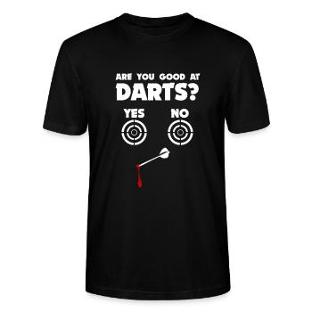 Darts darts club darts player darts shirt funny - Stanley/Stella CRAFTER Unisex Organic T-Shirt - black - Front - Alina (178cm) & Michal (187cm)