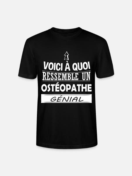 Ostéopathe - Ostéopathie - Cadeau - Ostéo - Humour - T-shirt bio CRAFTER Stanley Stella Unisexe - noir
