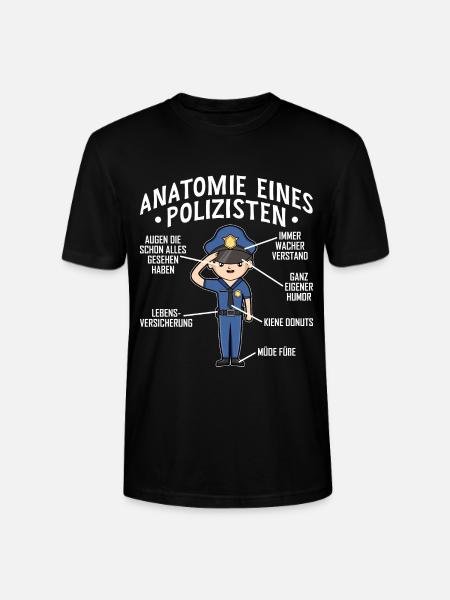 Polizist Anatomie Witziges Polizei Kollege - Stanley/Stella Unisex Bio-T-Shirt CRAFTER - Schwarz