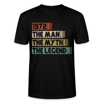 Né en 1972 Homme Mythe Légende Anniversaire - T-shirt bio CRAFTER Stanley Stella Unisexe - noir - Devant - Alina (178cm) & Michal (187cm)