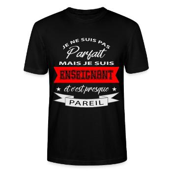 Je ne suis pas parfait mais je suis enseignant - T-shirt bio CRAFTER Stanley Stella Unisexe - noir - Devant - Alina (178cm) & Michal (187cm)