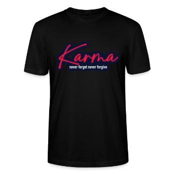 Karma - Stanley/Stella Unisex Bio-T-Shirt CRAFTER - Schwarz - Vorne - Alina (178cm) & Michal (187cm)