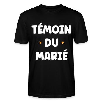 témoin du marié - T-shirt bio CRAFTER Stanley Stella Unisexe - noir - Devant - Alina (178cm) & Michal (187cm)