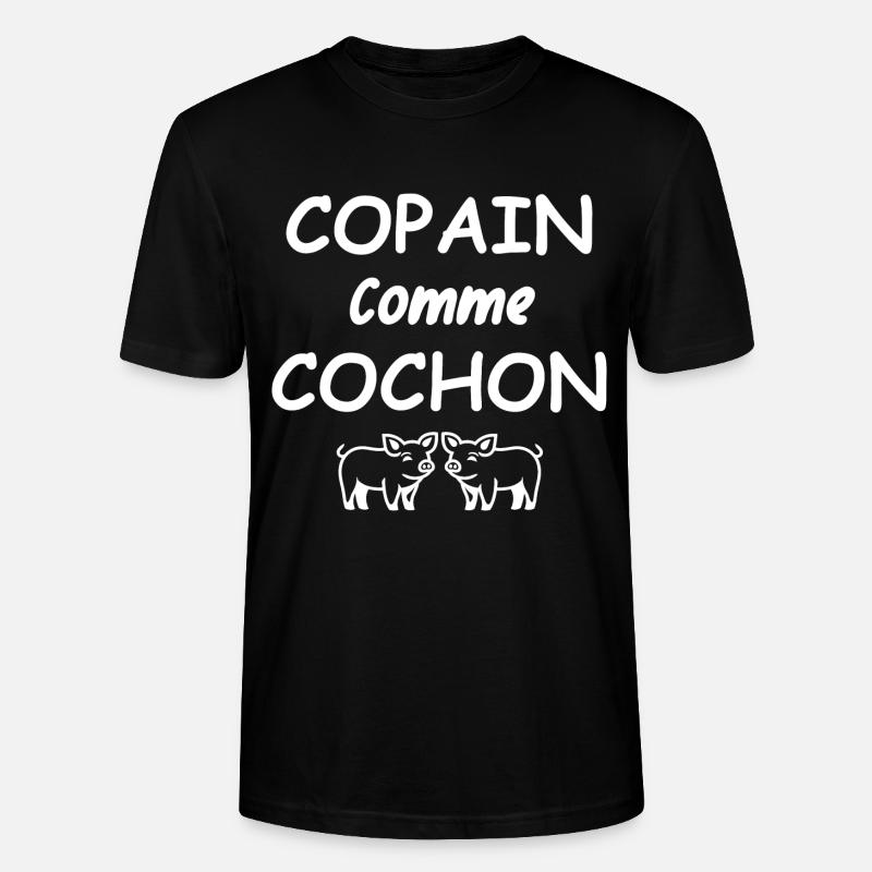 Copain comme cochon - T-shirt bio CRAFTER Stanley Stella Unisexe - noir