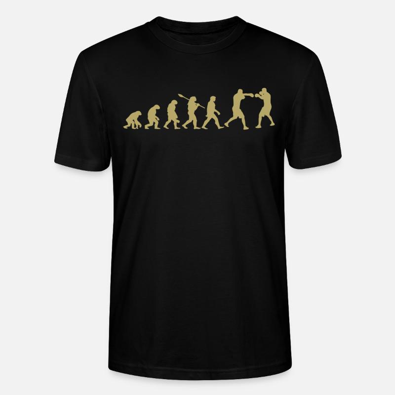 Evolution of Boxing | Boxer Gift - Stanley/Stella CRAFTER Unisex Organic T-Shirt - black