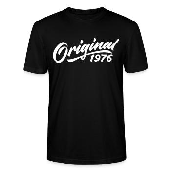 Original 1976 Geburtstagsgeschenk 1976 - Stanley/Stella Unisex Bio-T-Shirt CRAFTER - Schwarz - Vorne - Alina (178cm) & Michal (187cm)