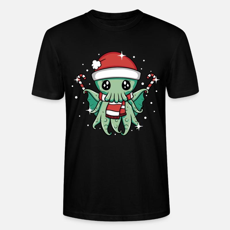 Weihnachten Cthulhu - Stanley/Stella Unisex Bio-T-Shirt CRAFTER - Schwarz