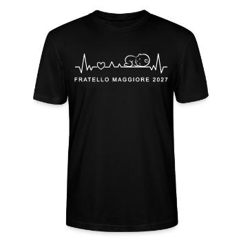 Diventero Fratello Maggiore 2027 Battito Cardiaco - Stanley/Stella Unisex Bio-T-Shirt CRAFTER - Schwarz - Vorne - Alina (178cm) & Michal (187cm)