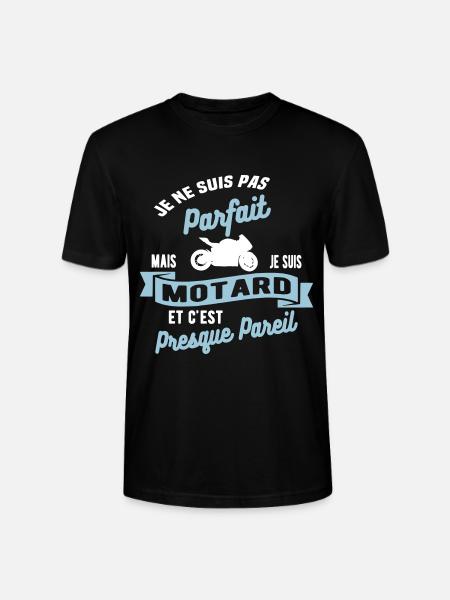 Pas parfait mais je suis motard - T-shirt bio CRAFTER Stanley Stella Unisexe - noir