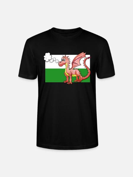 Puffing Welsh Dragon - Gregory - Stanley/Stella CRAFTER Unisex Organic T-Shirt - black