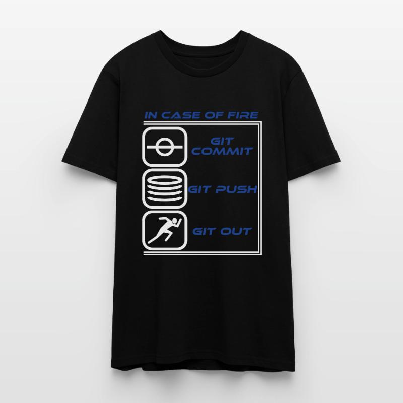 "In Case Of Fire Git Commit Git Push Git Out" Stanley/Stella CRAFTER Unisex Organic T-Shirt