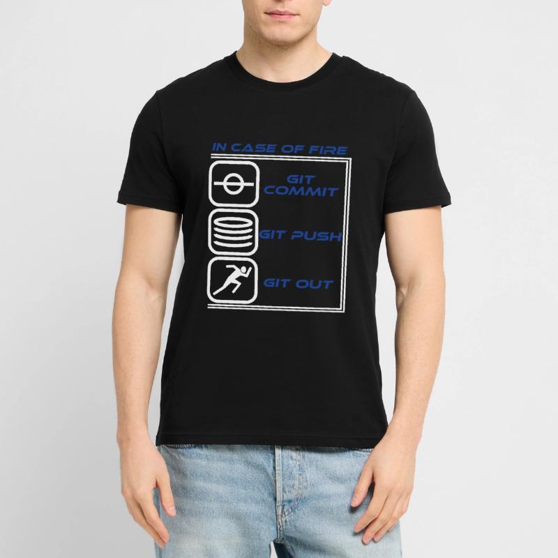 "In Case Of Fire Git Commit Git Push Git Out" Stanley/Stella CRAFTER Unisex Organic T-Shirt