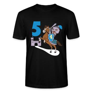5th Birthday Great gift idea for every knight and - Stanley/Stella CRAFTER Unisex Organic T-Shirt - black - Front - Alina (178cm) & Michal (187cm)