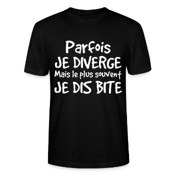 Jeu de mots drôle cadeau marrant sexe bite - T-shirt bio CRAFTER Stanley Stella Unisexe - noir - Devant - Alina (178cm) & Michal (187cm)