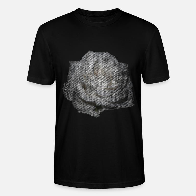WEISSE ROSE WEIßE BLUME - Stanley/Stella Unisex Bio-T-Shirt CRAFTER - Schwarz