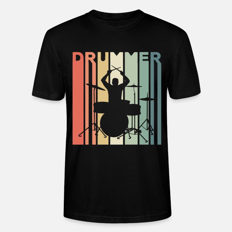 Batteur percussion - T-shirt bio CRAFTER Stanley Stella Unisexe - noir