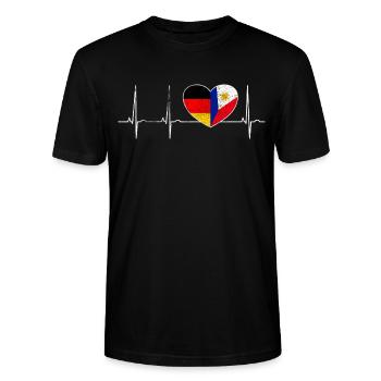 Philippinen - Stanley/Stella Unisex Bio-T-Shirt CRAFTER - Schwarz - Vorne - Alina (178cm) & Michal (187cm)