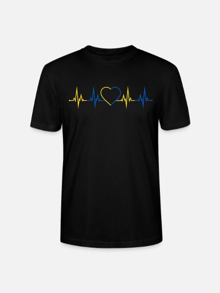 Heartbeat Ukraine - Stanley/Stella CRAFTER Unisex Organic T-Shirt - black