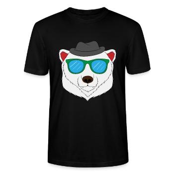 Perfect Gift For Polar Bear Fan T-shirt Design - Stanley/Stella Unisex Bio-T-Shirt CRAFTER - Schwarz - Vorne - Alina (178cm) & Michal (187cm)